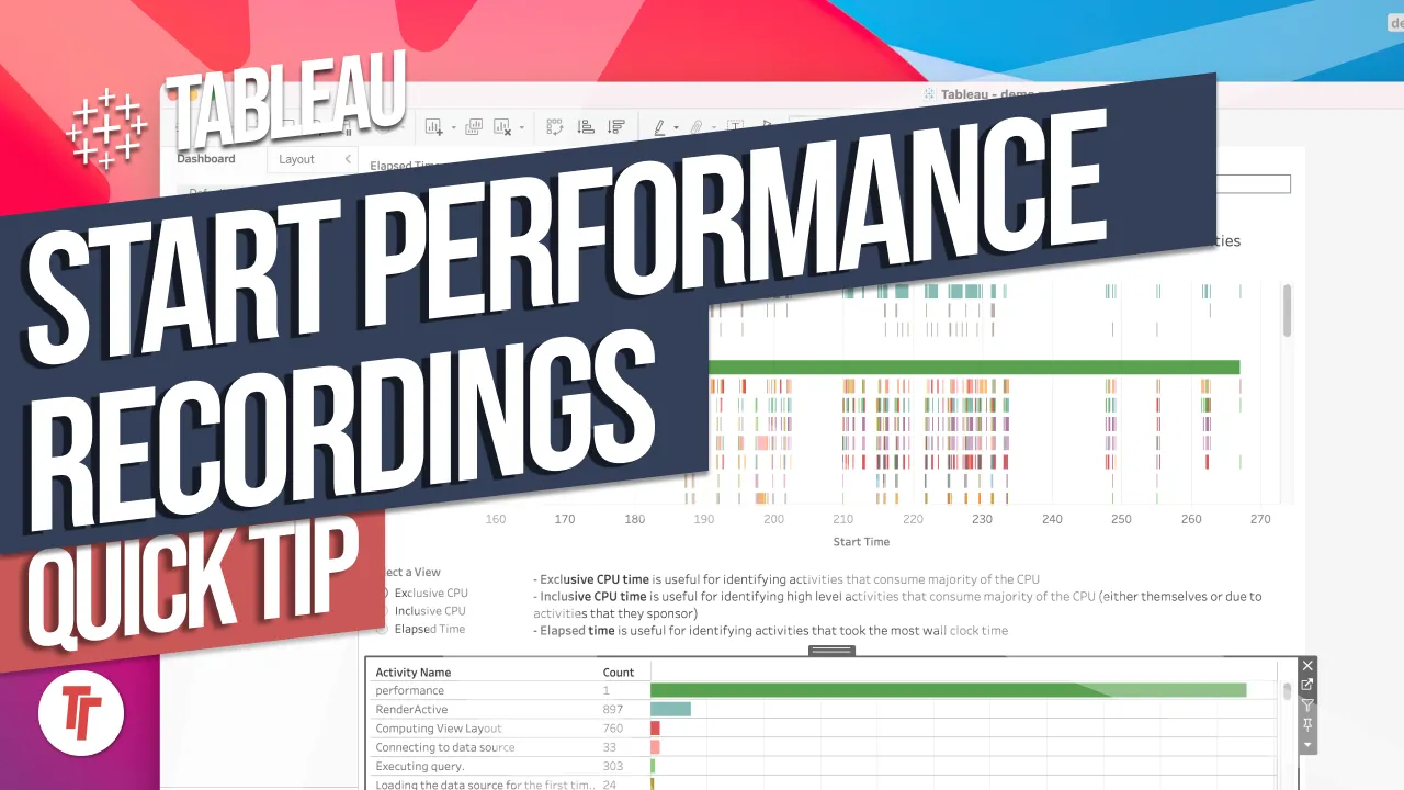 How to start a performance recording in Tableau Desktop: Quick Tip