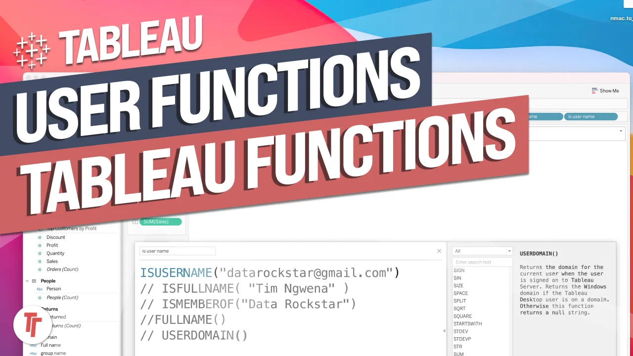 User functions in Tableau: Use server attributes to control your workbook.