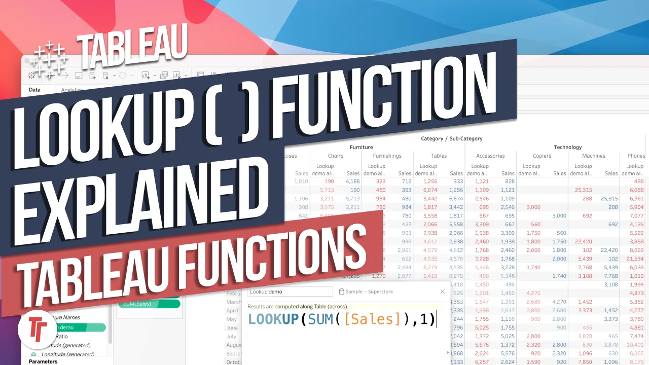 What is the Lookup function in Tableau? Tableau Functions