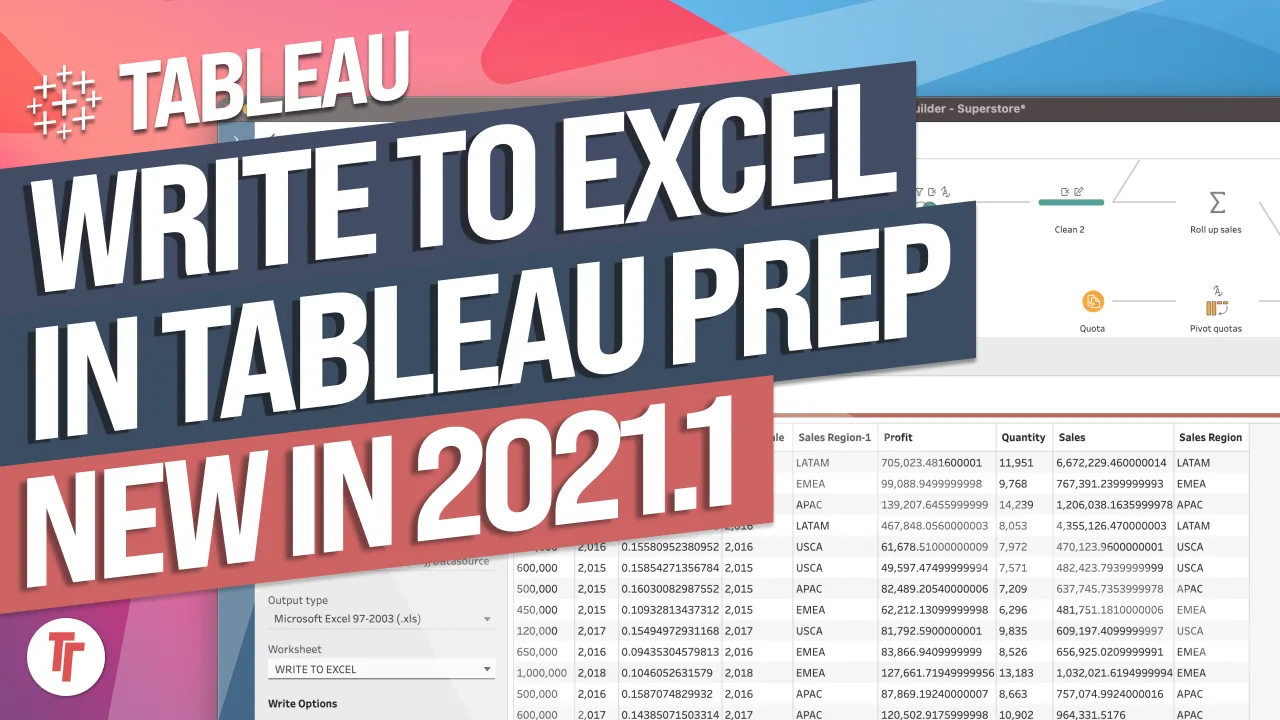 Write to Excel in Tableau Prep : New in Tableau 2021.1