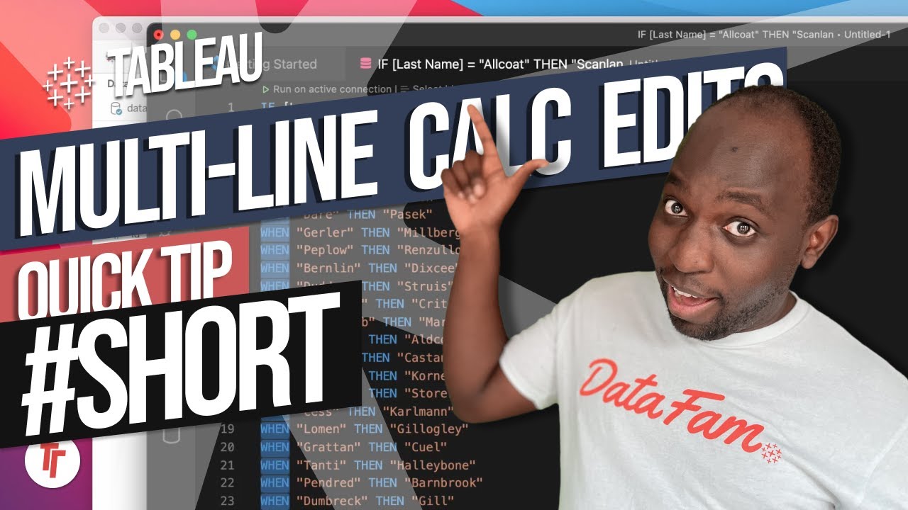 #SHORTS  Multi-line calculations and edits for Tableau